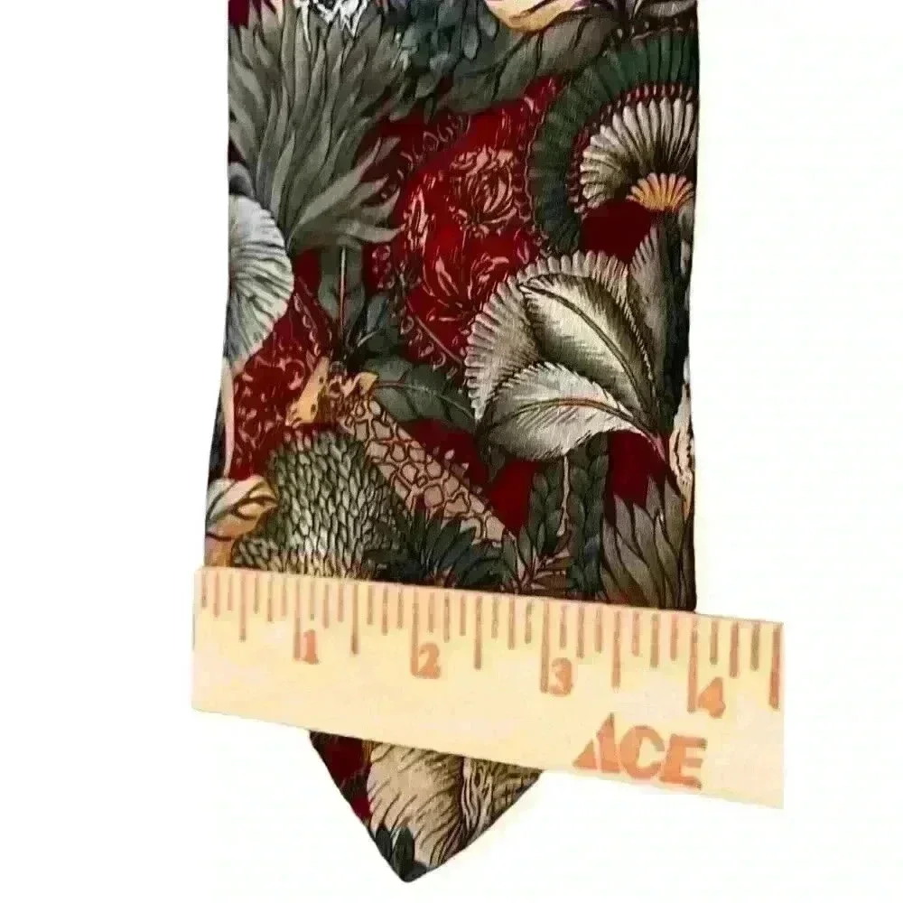 R Juliano 100%‎ Silk Tie Animal Print Business Preppy
